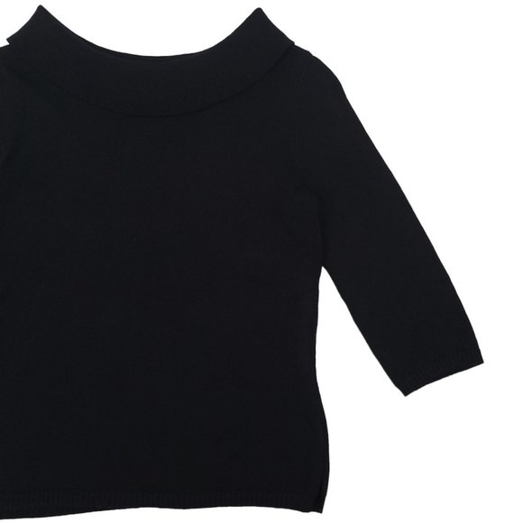 Rafaella Cotton Sweater Womens Size M Petite Round Neck Top Black - Picture 4 of 10